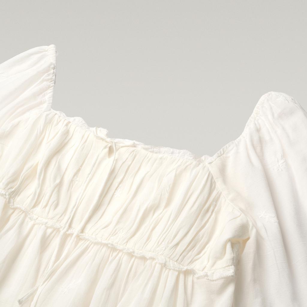 Levis Fashion Trend Puff Sleeve Lace Doll Top Women tops 005ZT-0002