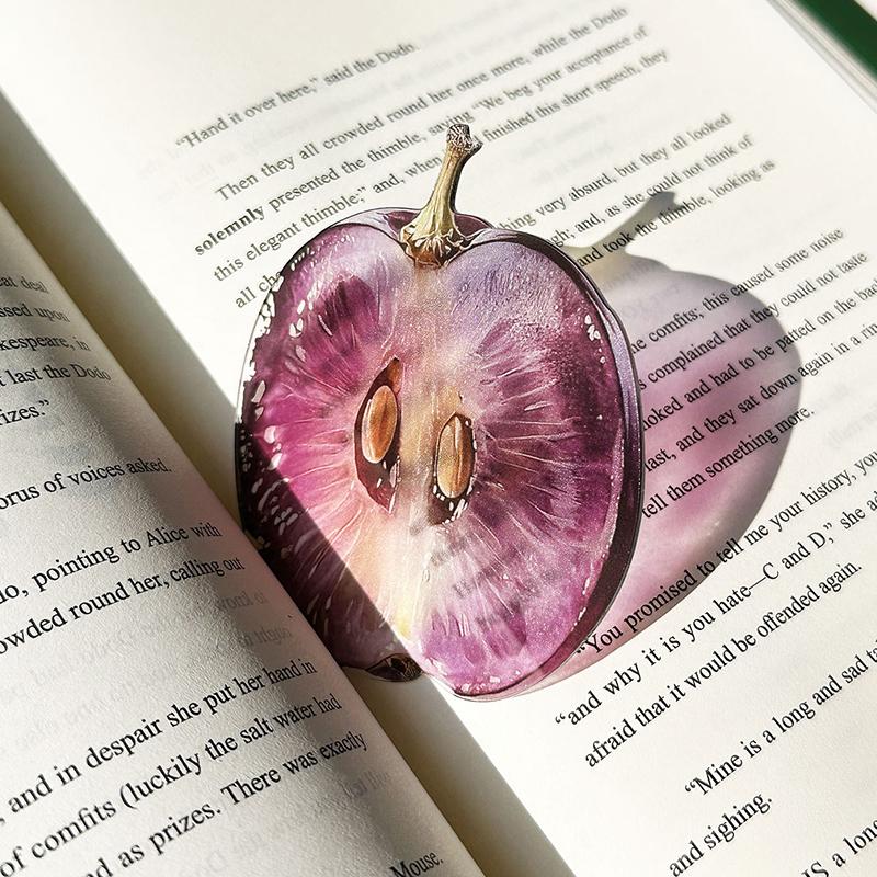 Hot Sale Fruit Transparent Acrylic Bookmark Delicate Reading Mark Student Gift Premium Feeling Cute Grape Tomato Bookmarks