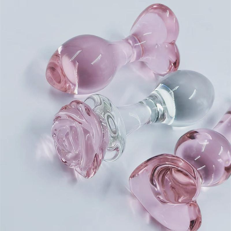 Pink Crystal Glass Anal Plug for Women Butt Plugs Penis Nightlife Anus Dildo Adult Masturbation Adult Gay Sex Toys Lover Gifts