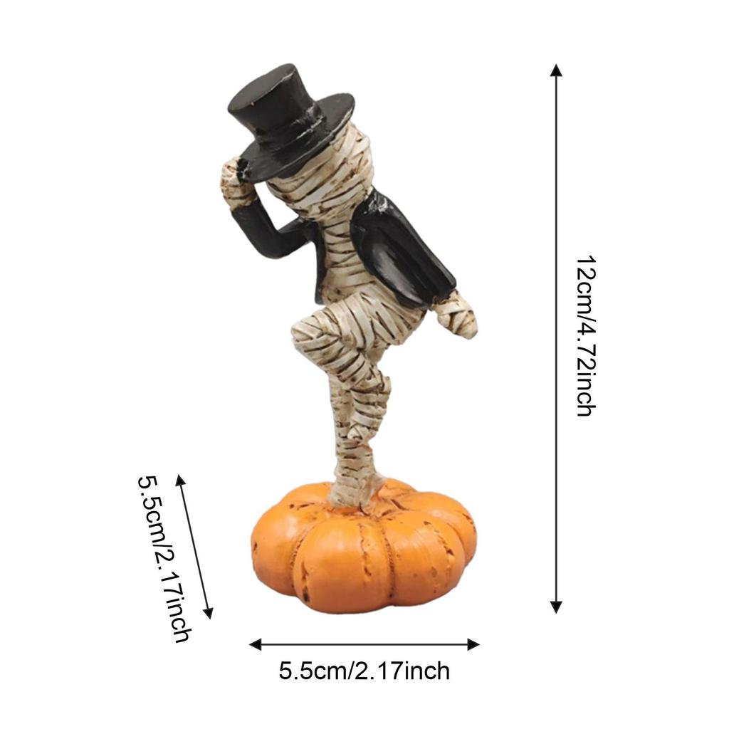 Collectible Figurine Dancing on Pumpkin Desktop Ornament Halloween Decoration for Bookshelf