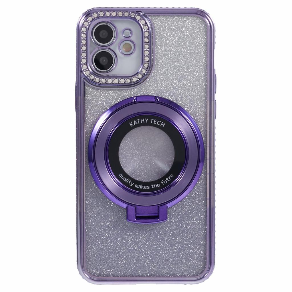 For iPhone 11 Cell Phone Case Gradient TPU Cover with Kickstand/Rhinestone