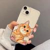 Cute Orange Cat Transparent Phone Case For Samsung Galaxy S26 S24 S25 S23 Ultra S22 S21 S20 Plus FE A50 A71 A72 Soft TPU Cover