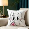 Cute B- Boykisser Cartoon Square Double-Sided printed Pillow Case Bedroom Bedside Pillow Sofa Cushion Cover