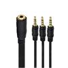 Triple Output 3.5mm Sound Y Cable Gold Plateds Jacks Simultaneous Multiple Device Connection 30cm Length