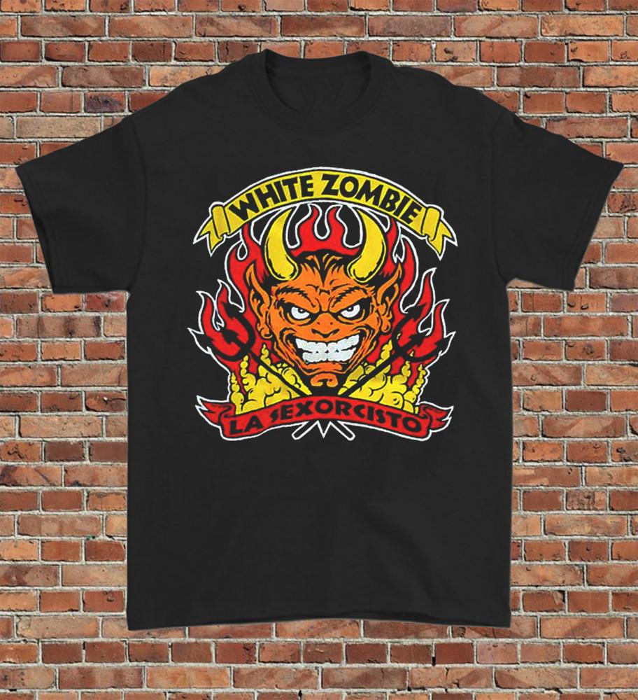 

New White Zombie La Sexorcisto Black Men T Shirt S to 5XL Gift For Fans Unisex T-Shirt M