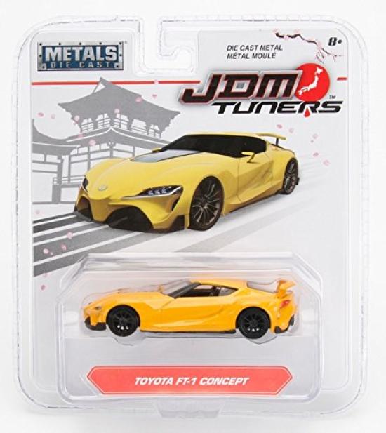 JADA Metal JDM Tuners Toyota Concept Yellow Diecast Toy Car Blister Pack 1/64 FT-1