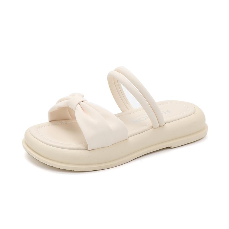 New Summer Children's Slippers Girls Princess Non-slip Soft Sole Flat Slippers Little Girl Shoes Bow Tie Slippers Outdoor I07042