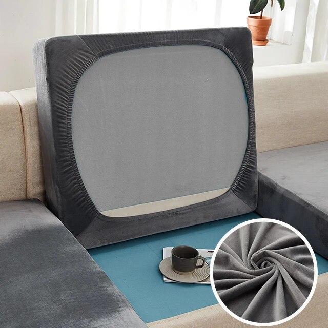 Thick Velvet Fabric Sofa Seat Cover Elastic Super Soft Sofa Cushion Cover Furniture Protector L Shape Sofa Cover for Living Room