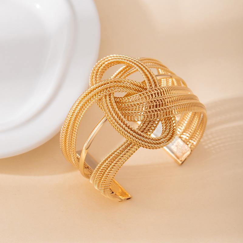 Fashion Exaggerated Open Bracelet Mesh Chain Multi-Layer Winding Wire Bracelet Personalized Trendy And Cool Jewelry