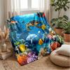 Underwater Fantasy World 4 Theme blanket Lightweight Warm Flannel Blanket Decorative Throw Blanket for Home Decoration