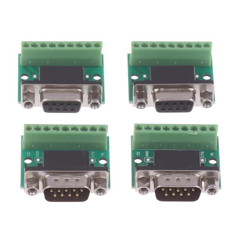 5Pcs Db9 Male Female Adapter Signals Terminal Module Rs232 Rs485 Serial To Terminal 9-Pin 9-Hole Connector