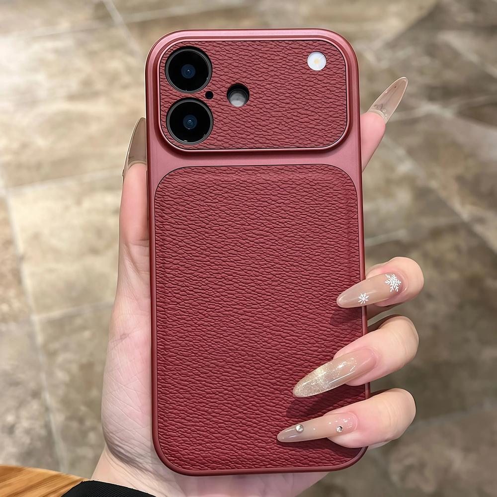 

Luxury Leather Texture Phone Case For iPhone 17 16 15 14 13 Pro Max 17Pro Cases Shockproof Bumper Cover for iPhone17 Pro Max For iPhone 17Pro Max вино красного