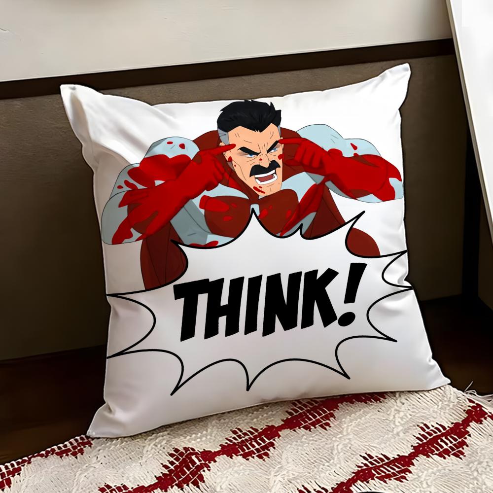 IInvincible OOmni Man Cushion Cover Reversible Soft Durable Pillow Cover Home  Car MultiScene Use for Daily Comfort