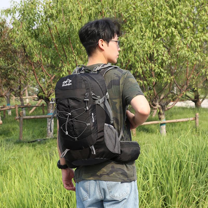 Water-Repellent Nylon Hiking Backpack with Bracket - Large Capacity, Multifunctional Outdoor Shoulder Pack