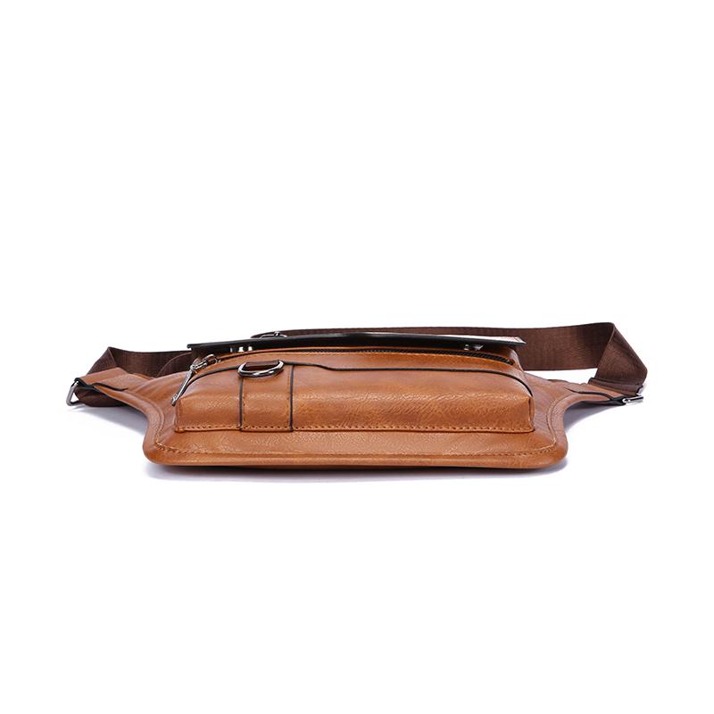 Men's Crossbody Bag Chest Bags High Quality Shoulder Bag Chest Bag for Men Fashion Business Messenger Bag PU Leather Waist Bags