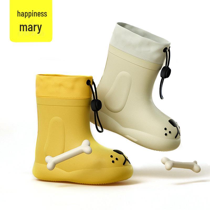 Happy Mary Kids' EVA Rain Boots - Women's Short Tube Drawstring Water Shoes for Boys and Girls