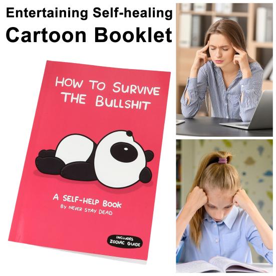 How to Survive Bad Things Photo Album Cute Panda Design Album Humorous Self-Help Book Gifts Portable Inspirational Journal for Young Adults