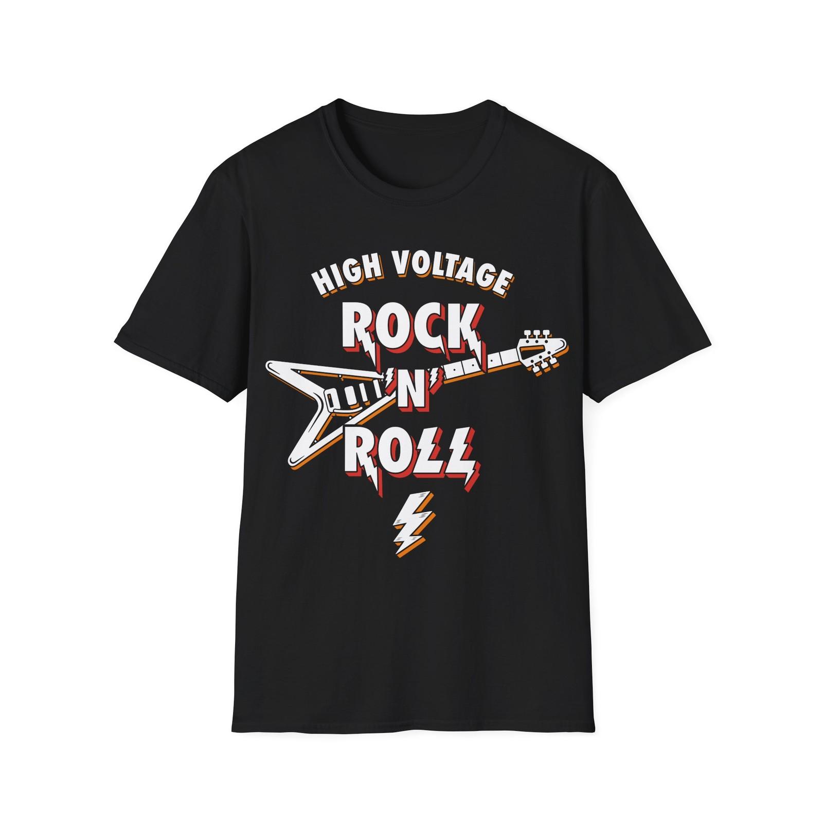 Футболка High Voltage Rock N Roll, Футболка с гитарой, Футболка Hard Rock, Классическая рок-футболка L