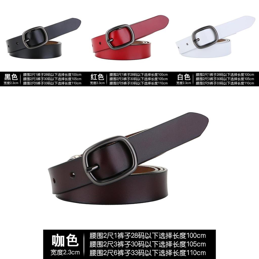 Classic Womens Genuine Leather Belt With Pin Buckle For Casual And Office Wear
