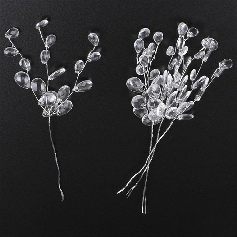 50pcs Acrylic Bead Drop Crystal Bud Branches Beaded String Floral Picks  Home Decoration
