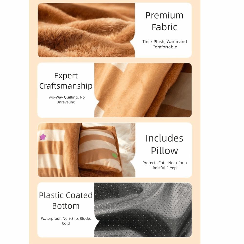 Semi-Enclosed Cat Nest Bed Warm Pet Tunnel Bag Cat Sleeping Bed Cat Cave Bed Winter