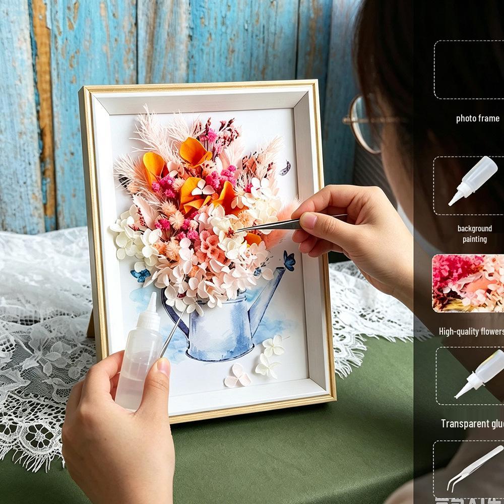 DIY Handmade 3D Preserved Flower Photo Frame Craft Kit