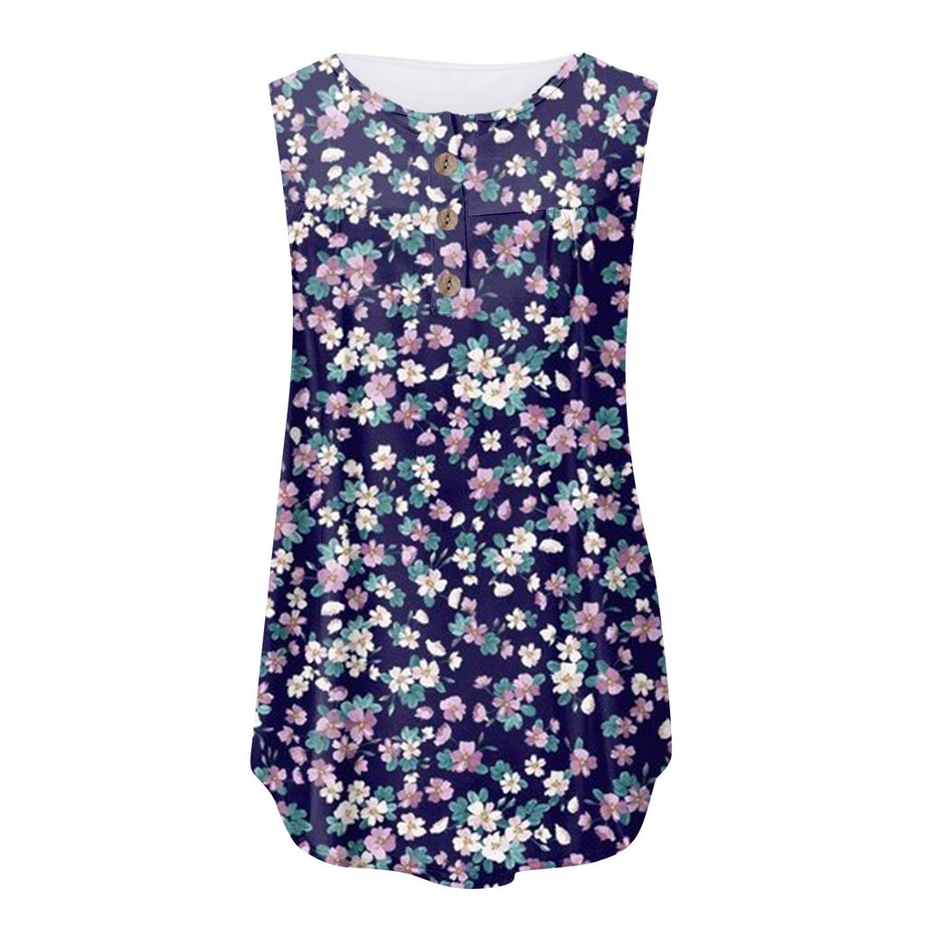 Tank Top For Women Ruffle Tops Loose Tops Casual Oversized Tops Pleated Tops Button Down Casual Summer Floral Tops