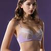 French Sexy Underwear Big Breasts Show Small Anti-sagging Large Size Underwear Summer Ultra-thin Pure Desire See-through Lace Bra Cover