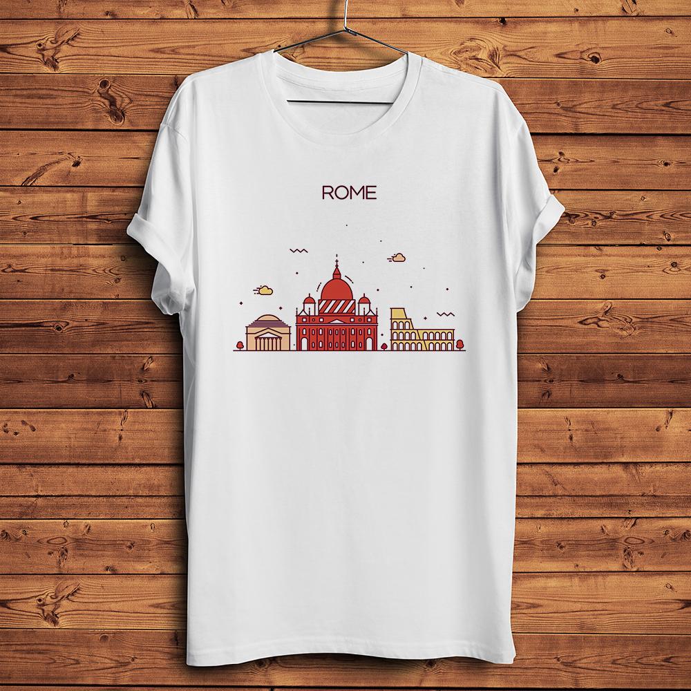 Europe city London Moscow Berlin Paris roma barcelona landmark Funny T Shirt Unisex Women Casual Tee Homme Unisex Tshirt Nosticker