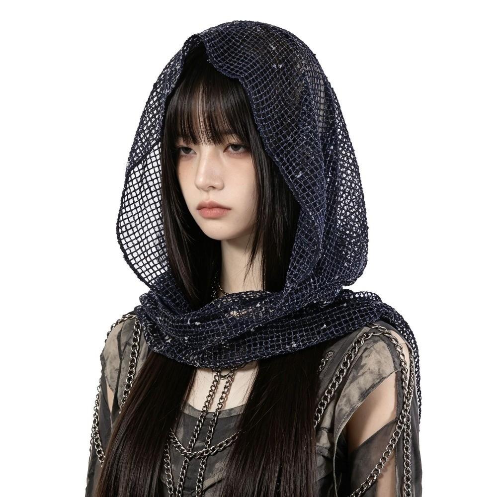 Breathable Glitter Turbante Y2k Head Wraps Fashion Shawl Cap Streetwear