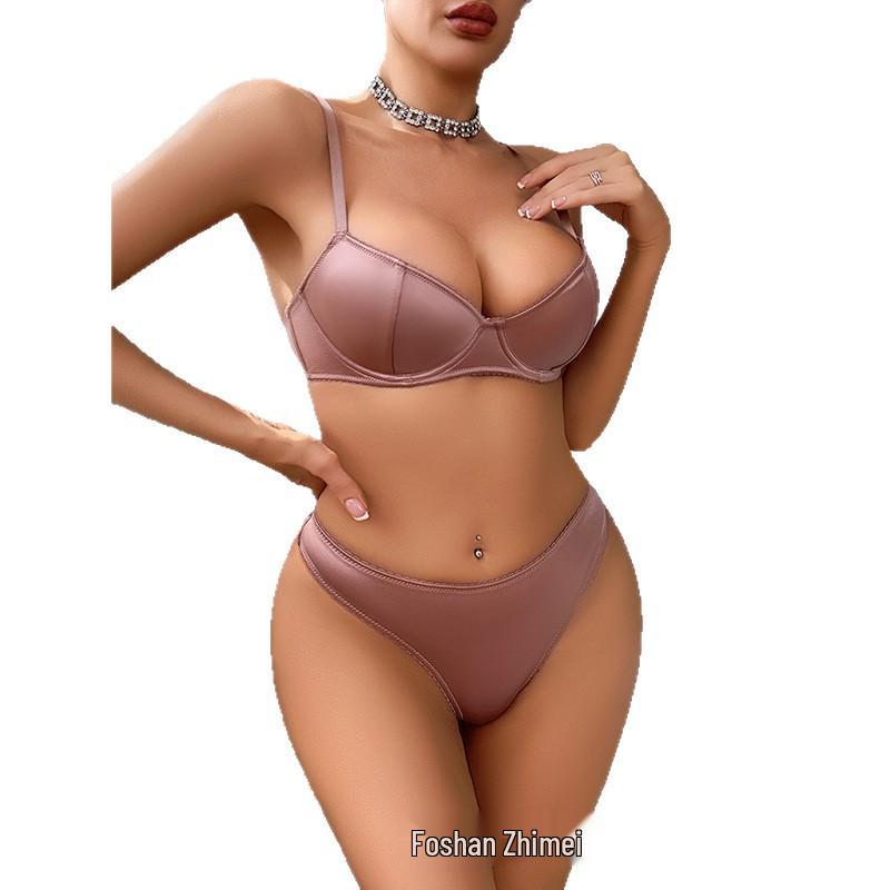 European & American Dusky Pink Push-Up Lingerie Set - Temptation & Desire (Bra Set 25213)