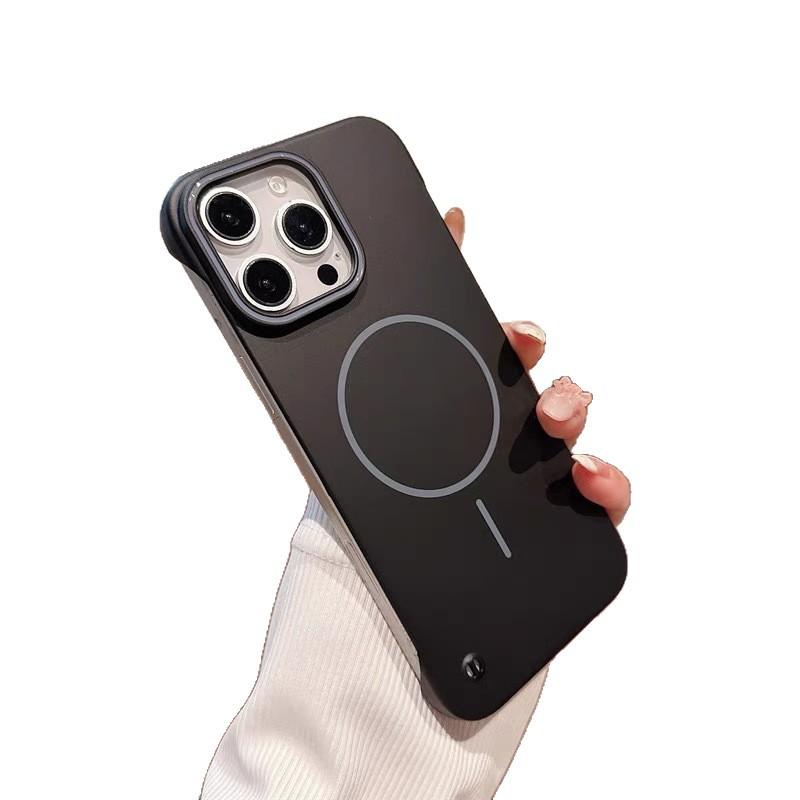 Anwendbar auf iPhone 16 Weiche und dünne magnetische Saug-Handyhülle mit Kreis Apple 15 Rahmenlose ultradünne PC-Schutzhülle mit Bare-Metal-Gefühl