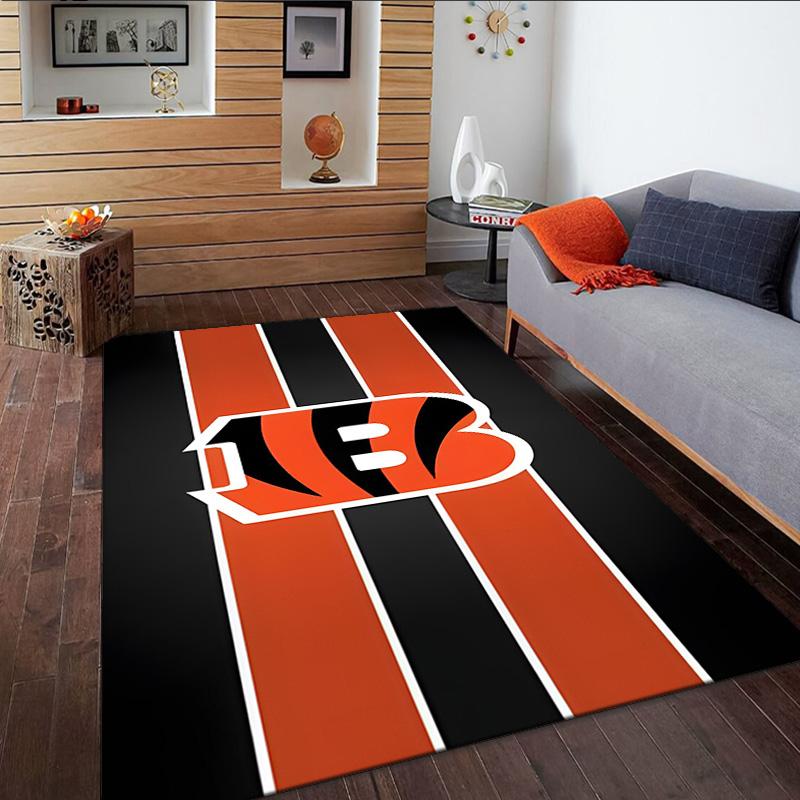 Bengals Team Logo Artwork Carpet, Kitchen Rugs, Yoga Mat, Non-Slip Mats, Rug for Bathroom, Living Room bedroom, Camping Rugs Christmas Gift