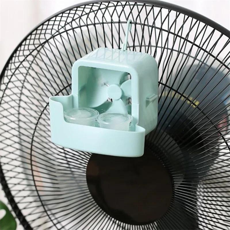 Electric Fan Cooling Storage Box Hanging Fan Cooling Tool with 4 Cup Household Cooling Box Fan Cooler Refrigeration Accessories
