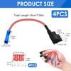4 Pack Micro 3 Fuse Tap, Add A Circuit Adapters, Expandable Blade Style 12V Fuse Holders For Underglow Lights, Interior LEDs & Car Accessories (Red