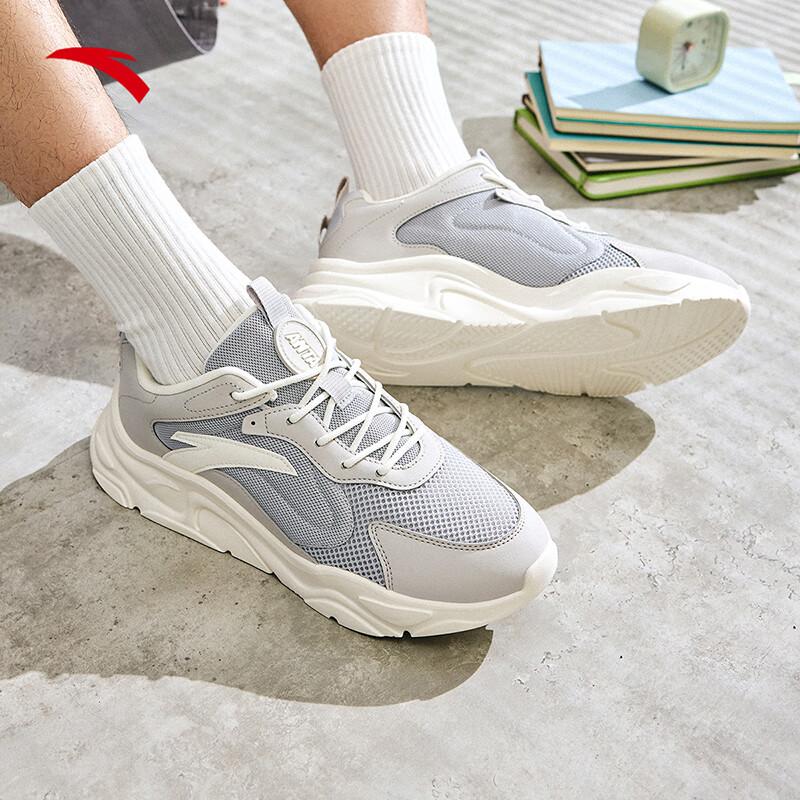 Anta Men's Casual Shoes Breathable Thick Sole Height Increasing Commuter Running Sports Shoes