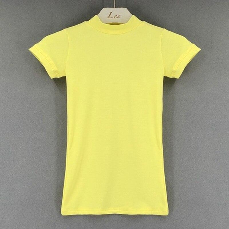 

Корейська вузька сексуальна футболка, жіноча прозора футболка з коротким рукавом, білі топи, літні тонкі офісні жіночі однотонні футболки 16074 OneSize жовтий