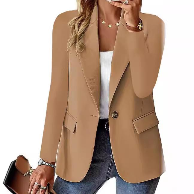Oversized Blazer Women Spring Autumn Premium Office Long Sleeve Single Button Casual Suit Jacket