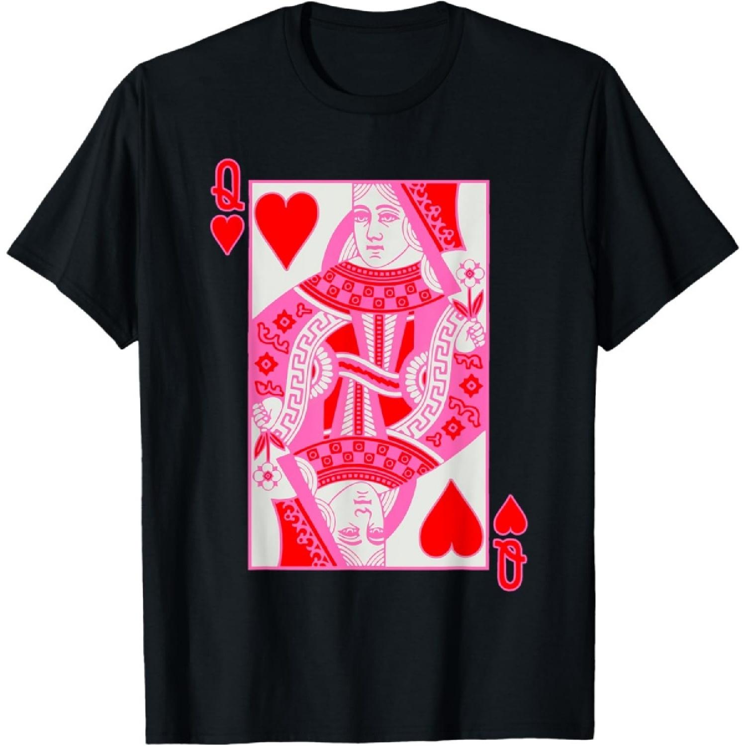 Queen of Hearts Vintage Retro Design T-Shirt S чёрный