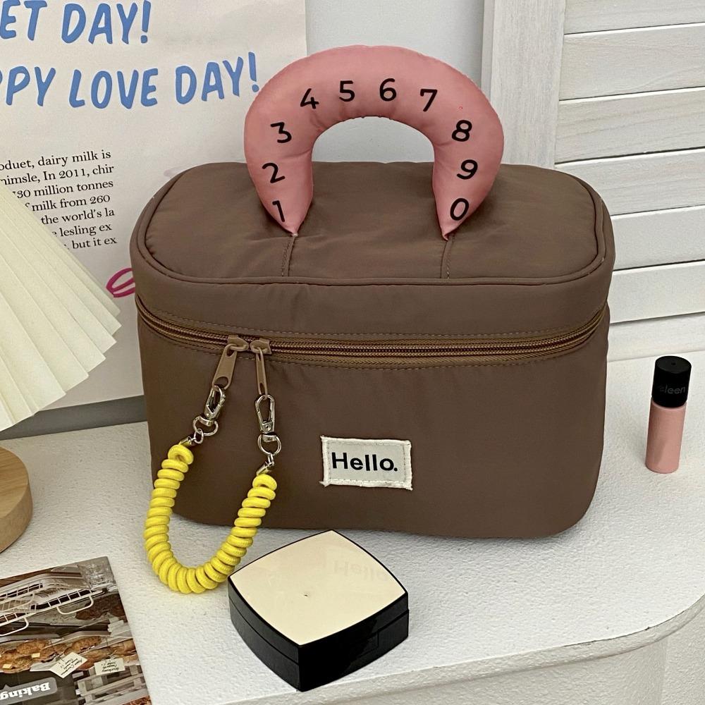 

Кавайный ручной косметический кейс в форме домика, портативная сумка для хранения, милая косметичка-кабина, для девочек кофейный