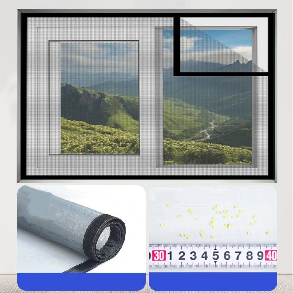 Self-adhesive Window Screen Curtains Anti Mosquito Insect Prevention Mesh Reusable Fully Wrapped Invisible Mesh Household Goods