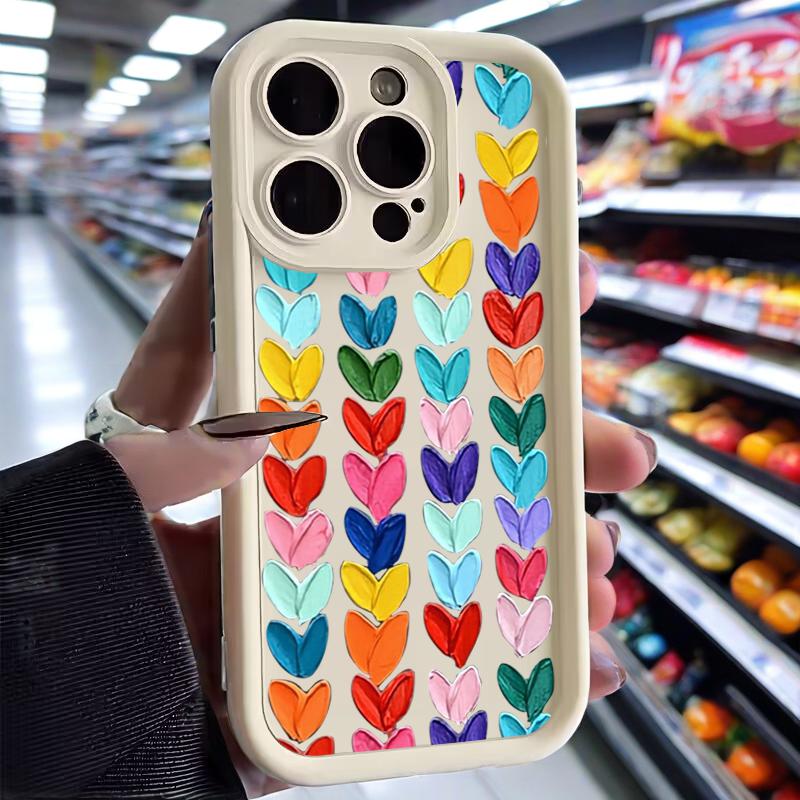 Love Oil Painting Silicone Phone Case for IPhone 11 13 14 Pro Max XS15 X XR 12 13 7 8 16 Plus SE Camera Lens Protection Cover