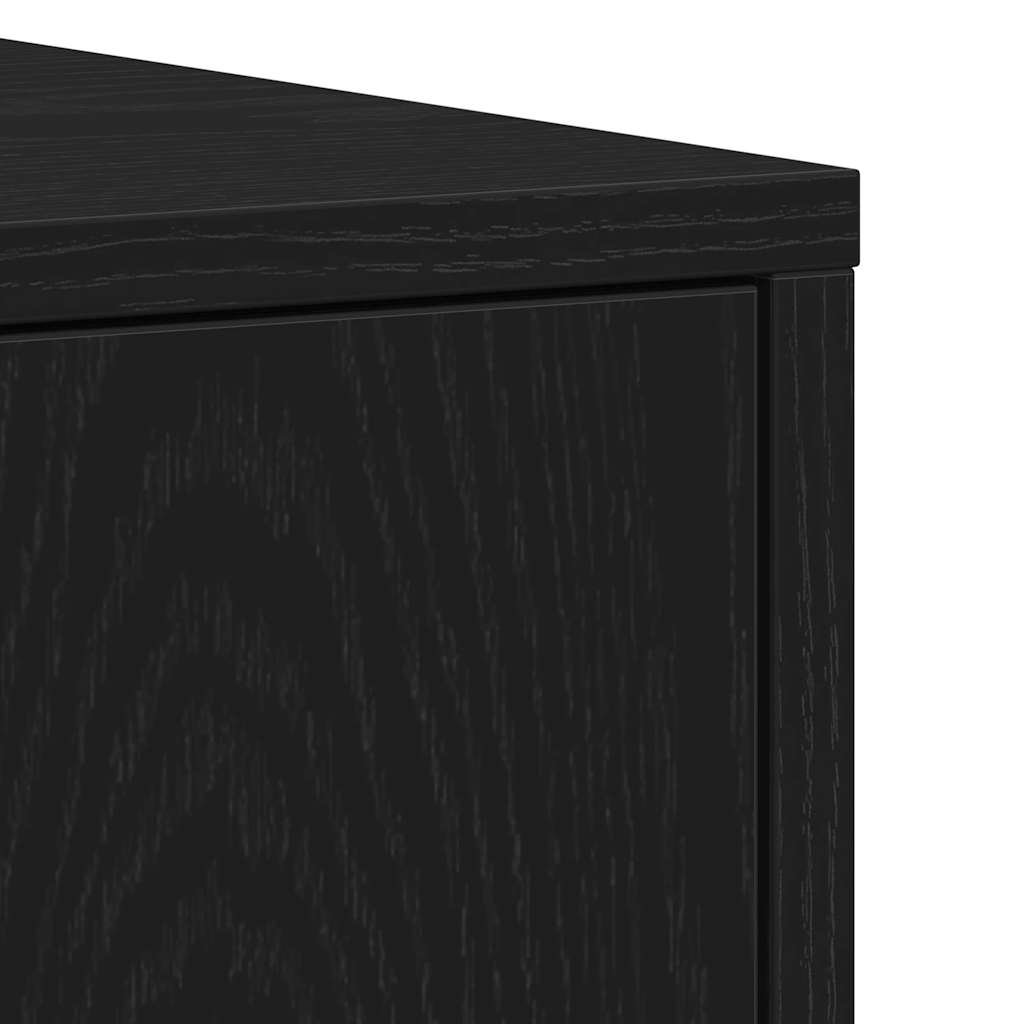 Bathroom Cabinet Black Oak Effect 30 X 30 X 183.5 Cm Particleboard