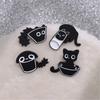 Pack of 5 Lovely Cats Enamel Lapel Pin Cartoon Animal Designs Brooches Portable for Jackets Hats and Backpacks