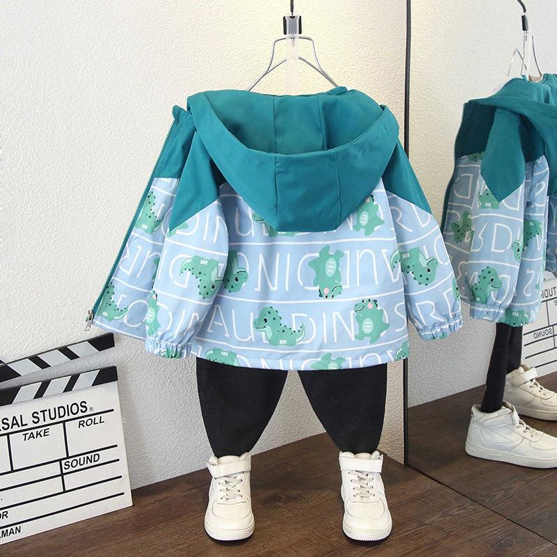 Veste fine d'automne Garçons et Filles Veste d'automne Section Printemps et Automne pour Enfants Petit Bébé Dessin Animé Hauts à Capuche