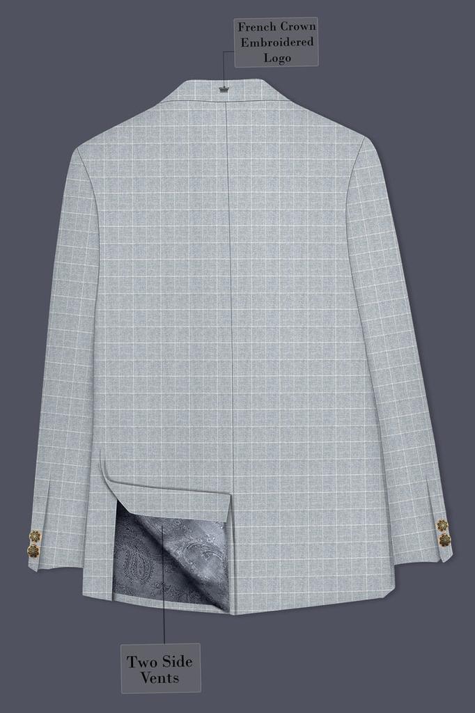 Hurricane Gray Windowpane Double Breasted Blazer