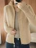 2025 Women's Zipper Cardigan: Loose Cable Knit Sweater for Spring & Autumn