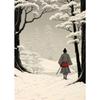 Japanese Style Forest Cherry Blossoms Snow Cat Landscape Art Poster Canvas Painting Wall Prints Picture Living Room Home Decor