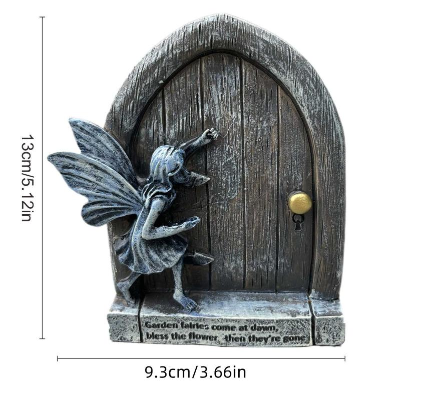 

Милая миниатюрная дверца для сказочного сада для деревьев, статуй, дома, лицо, искусство, гном, двор, эльф, сказочные аксессуары, садовые статуи, декор светло-серый