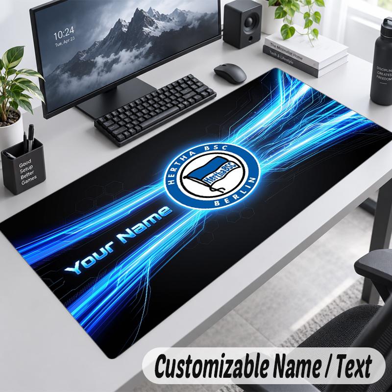 Custom Name Text Mouse Pad Hertha Bsc Personalized Desk Pad For Work And Gaming